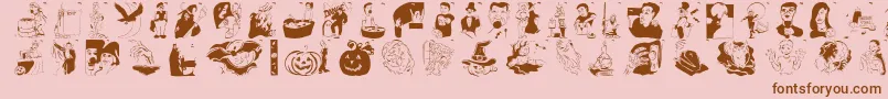 Шрифт Hellovienna2005 – коричневые шрифты на розовом фоне