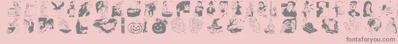 Police Hellovienna2005 – polices grises sur fond rose