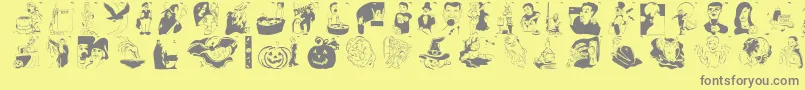 Шрифт Hellovienna2005 – серые шрифты на жёлтом фоне
