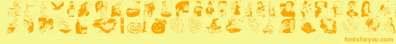 Hellovienna2005 Font – Orange Fonts on Yellow Background
