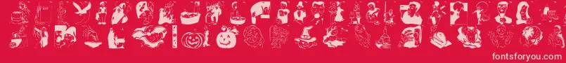 Hellovienna2005 Font – Pink Fonts on Red Background
