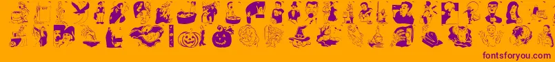 Шрифт Hellovienna2005 – фиолетовые шрифты на оранжевом фоне