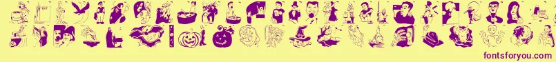 Hellovienna2005 Font – Purple Fonts on Yellow Background