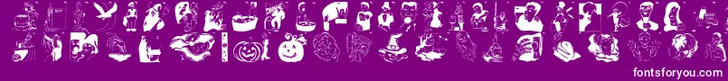 Police Hellovienna2005 – polices blanches sur fond violet