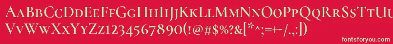 CormorantscSemi Font – Green Fonts on Red Background