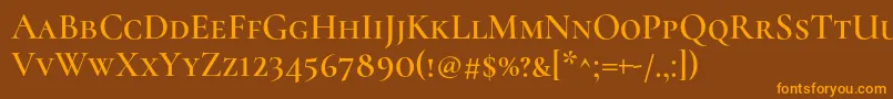 CormorantscSemi Font – Orange Fonts on Brown Background