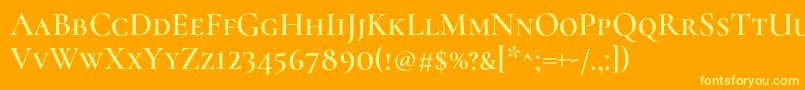 CormorantscSemi Font – Yellow Fonts on Orange Background