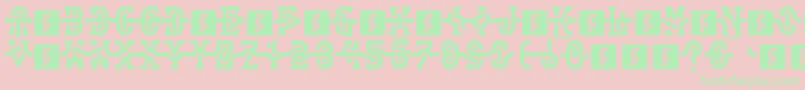 Interlock Font – Green Fonts on Pink Background