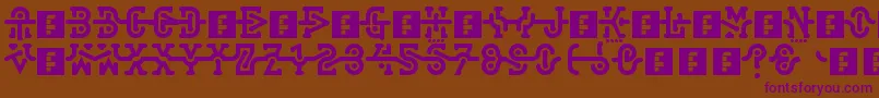 Interlock Font – Purple Fonts on Brown Background