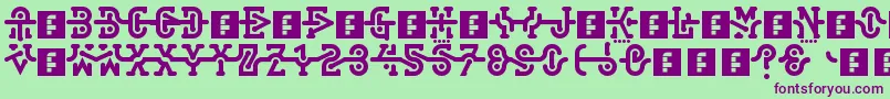 Interlock Font – Purple Fonts on Green Background