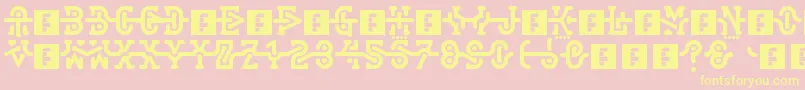 Interlock Font – Yellow Fonts on Pink Background