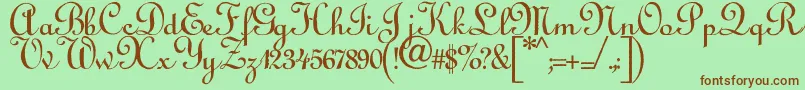 Annabelantiquescript Font – Brown Fonts on Green Background