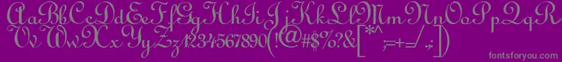 Annabelantiquescript-Schriftart – Graue Schriften auf violettem Hintergrund