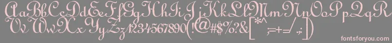 Fonte Annabelantiquescript – fontes rosa em um fundo cinza