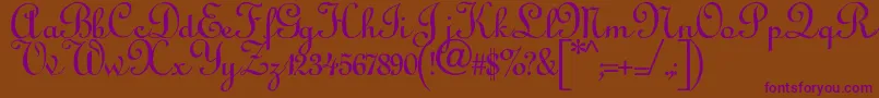 Annabelantiquescript Font – Purple Fonts on Brown Background