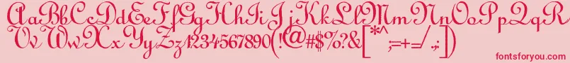 fuente Annabelantiquescript – Fuentes Rojas Sobre Fondo Rosa