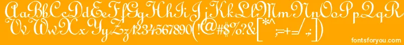 Annabelantiquescript Font – White Fonts on Orange Background