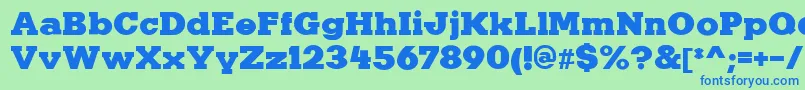KaineRegular Font – Blue Fonts on Green Background