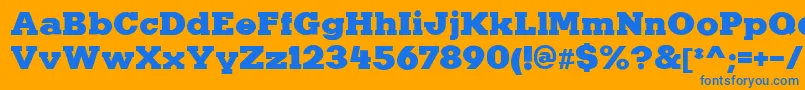 KaineRegular Font – Blue Fonts on Orange Background