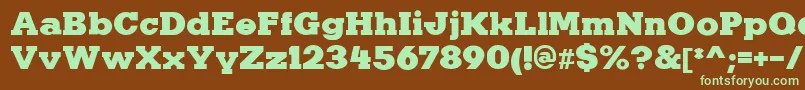 KaineRegular Font – Green Fonts on Brown Background