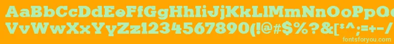 KaineRegular Font – Green Fonts on Orange Background