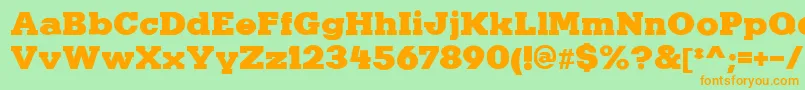 KaineRegular Font – Orange Fonts on Green Background