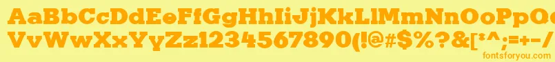 KaineRegular Font – Orange Fonts on Yellow Background