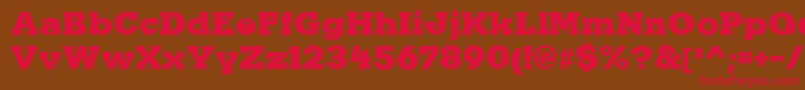 KaineRegular-Schriftart – Rote Schriften auf braunem Hintergrund