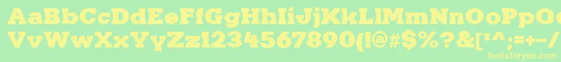 KaineRegular Font – Yellow Fonts on Green Background