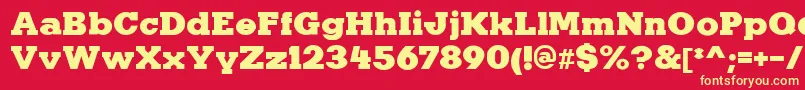 KaineRegular Font – Yellow Fonts on Red Background