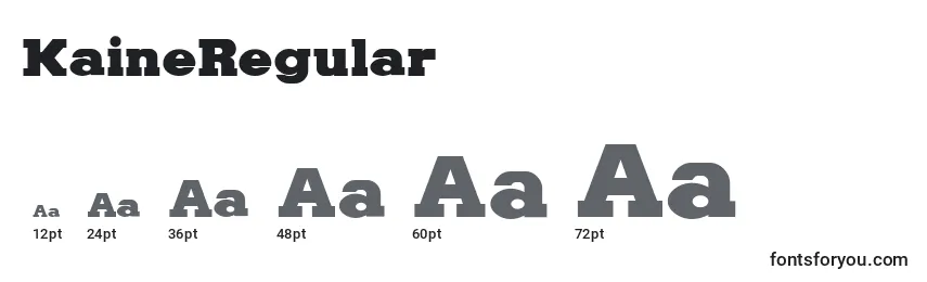 KaineRegular Font Sizes