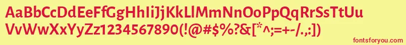 LunasansBold Font – Red Fonts on Yellow Background
