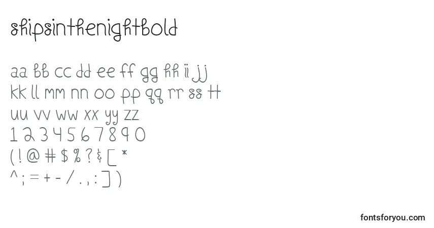 Шрифт ShipsInTheNightBold – алфавит, цифры, специальные символы