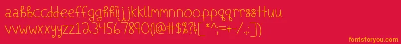 フォントShipsInTheNightBold – 赤い背景にオレンジの文字