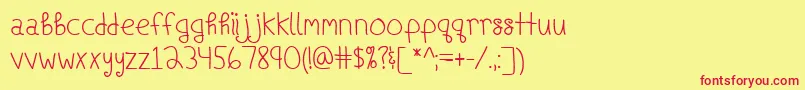 ShipsInTheNightBold Font – Red Fonts on Yellow Background