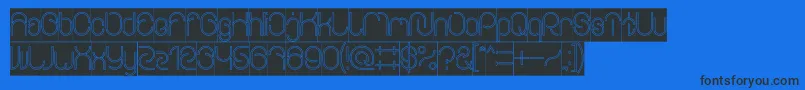 EverythingOutlinedInverse Font – Black Fonts on Blue Background