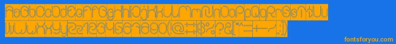 EverythingOutlinedInverse Font – Orange Fonts on Blue Background