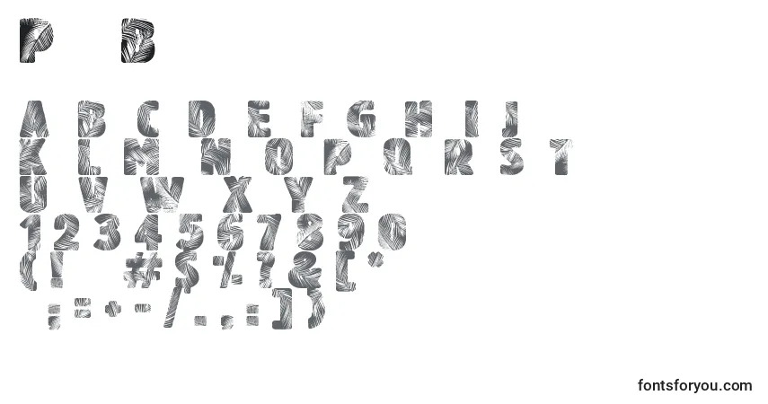 A fonte PalmBeach – alfabeto, números, caracteres especiais