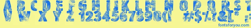 PalmBeach Font – Blue Fonts on Yellow Background