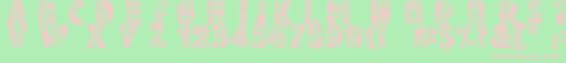 PalmBeach-Schriftart – Rosa Schriften auf grünem Hintergrund