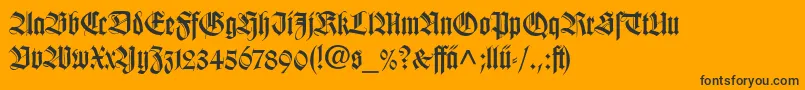 WilhelmKlingsporGotischLtDfr Font – Black Fonts on Orange Background