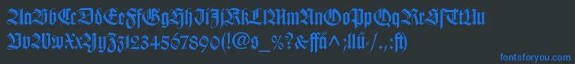 WilhelmKlingsporGotischLtDfr Font – Blue Fonts on Black Background