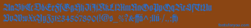 WilhelmKlingsporGotischLtDfr Font – Blue Fonts on Brown Background