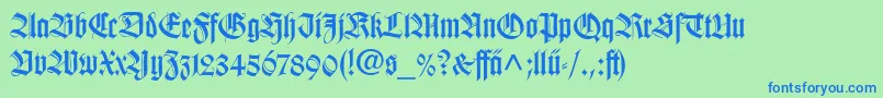 WilhelmKlingsporGotischLtDfr Font – Blue Fonts on Green Background