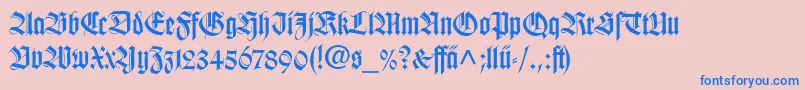 WilhelmKlingsporGotischLtDfr Font – Blue Fonts on Pink Background