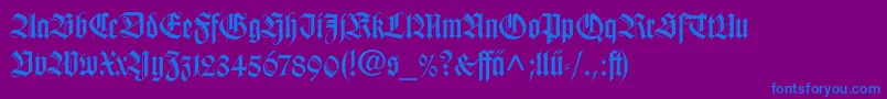 WilhelmKlingsporGotischLtDfr Font – Blue Fonts on Purple Background