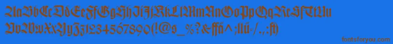 WilhelmKlingsporGotischLtDfr Font – Brown Fonts on Blue Background