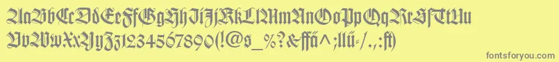WilhelmKlingsporGotischLtDfr Font – Gray Fonts on Yellow Background