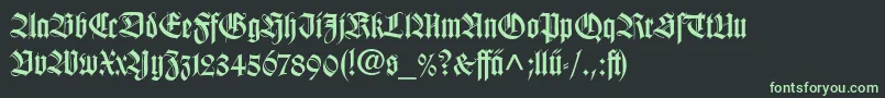 WilhelmKlingsporGotischLtDfr Font – Green Fonts on Black Background
