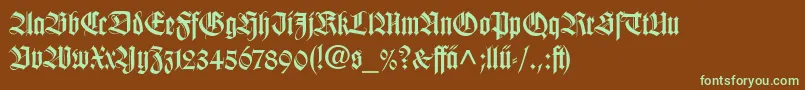 WilhelmKlingsporGotischLtDfr Font – Green Fonts on Brown Background